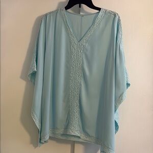 Beach Swim Cover Up Light Blue Women's Top